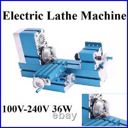 Electric Mini Metal Lathe Milling Machine DIY Tool Woodworking Lathe 100-240V