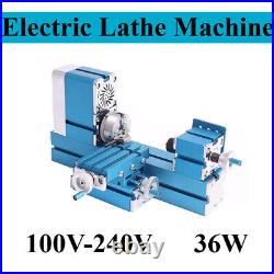 Electric Mini Metal Lathe Milling Machine DIY Tool Woodworking Lathe 100-240V