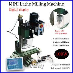 High Power 100W Digital Display Metal Mini Lathe Milling Machine DIY Millier