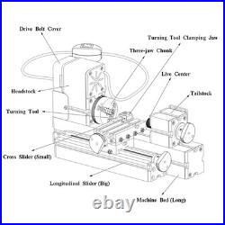 High Power 60W Powerful Mini Metal DIY 4-Axis Rotating Lathe Lathes Machine Tool