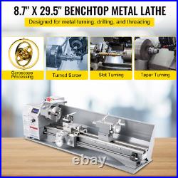 Lathe Mini Metal Lathe 8.7 × 29.5 Metalworking Machine Metal Gear 1100W