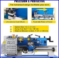 Metal Lathe 7 X 12 Inch, Precision Mini Metal Lathe 2250 RPM 550W Variable Speed