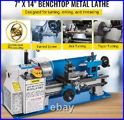 Metal Lathe 7X14 Precision Bench Top Mini Metal Lathe 550W Precision Metal Lath