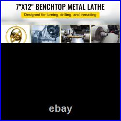 Metal Lathe 7x12, Precision Bench Top Mini Metal Lathe 550W, Metal Lathe Varia
