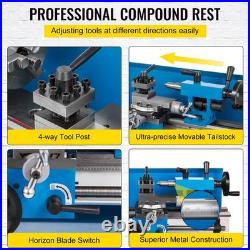 Metal Lathe 7x14inch Precision Bench Top Mini Metal Lathe 550W Precision Metal L