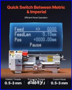 Metal Lathe Machine 8.7 x 18 in Precision Bench Power Metal Lathe Automatic Feed
