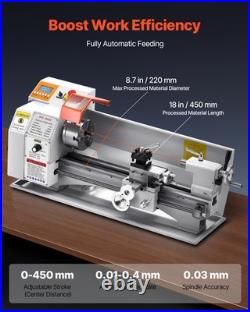 Metal Lathe Machine 8.7 x 18 in Precision Bench Power Metal Lathe Automatic Feed