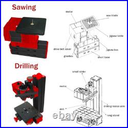 Metal Lathe Tool, 12000Rpm 6 in 1 Micro Mini Multipurpose Woodworking Lathe Sawin