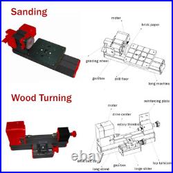 Metal Lathe Tool, 12000Rpm 6 in 1 Micro Mini Multipurpose Woodworking Lathe Sawin