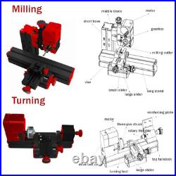 Metal Lathe Tool, 12000Rpm 6 in 1 Micro Mini Multipurpose Woodworking Lathe Sawin