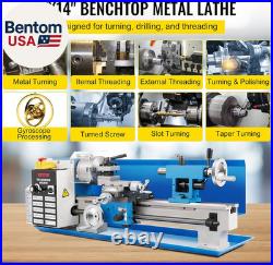 Metal Lathe, Upgraded Digital Display 7X14 Benchtop Metal Lathe 550W Variable