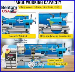 Metal Lathe, Upgraded Digital Display 7X14 Benchtop Metal Lathe 550W Variable