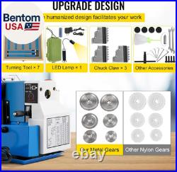 Metal Lathe, Upgraded Digital Display 7X14 Benchtop Metal Lathe 550W Variable
