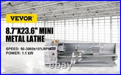 Metal Mini Lathe 1100w 38mm Spindle 3-Jaw Chuck Blushless Motor Led Machine