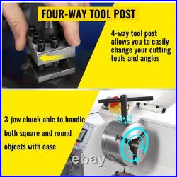 Metal Mini Lathe 1100w 38mm Spindle 3-Jaw Chuck Blushless Motor Led Machine