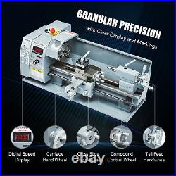 Metalworking Mini Metal Lathe 8x16in 2500RPM Automatic Variable-Speed DC Motor
