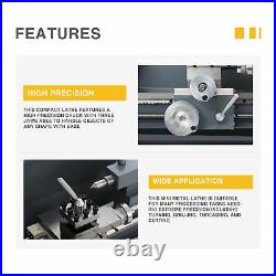 Mini Lathe Machine 2250rpm for Turning Cutting Drilling Threading Metal 8x16