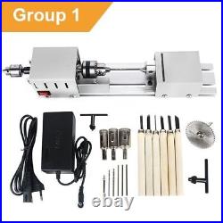 Mini Lathe Machine Tools 12-24V Standard Set DIY Woodworking Grinding Polishing