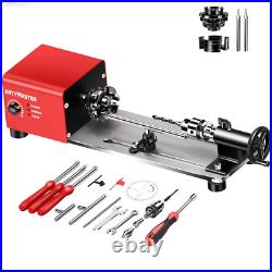 Mini Lathe, Wm101A-Plus Mini Wood Lathe Machine, 24VDC 96W Power Lathe, Small Be