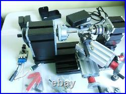 Mini Lathe machine 3 jaw / 4 jaw chuck / 3-6.5mm drill chuck M12x1 unimat thread