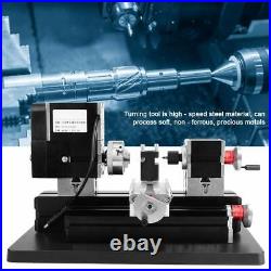 Mini Metal Lathe 12000Rpm 60W Motorized Lathe 12V DC/5A DIY Woodworking Tool