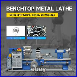 Mini Metal Lathe 400W Benchtop Metalworking Machine Variable Speed 50-2500RPM