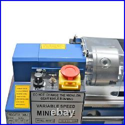 Mini Metal Lathe 400W Benchtop Metalworking Machine Variable Speed 50-2500RPM