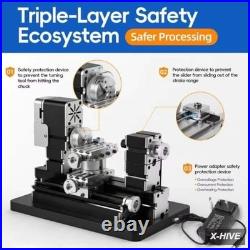 Mini Metal Lathe 60W 12,000 RPM, 4-Axis All-Machine Tool for Soft Metal Wood Acr Mini Metal Lathe 60W 12,000 RPM, 4-Axis All-Machine Tool for Soft Metal Wood Acr