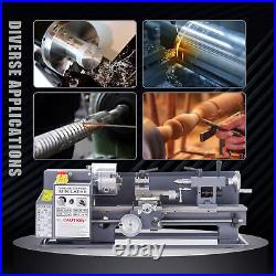 Mini Metal Lathe 7 x 14 3/4HP 550 W Digital Display Metal Gear Variable Speed