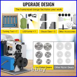 Mini Metal Lathe, 7X14 Benchtop Metal Lathe, with 3-Jaw Chuck