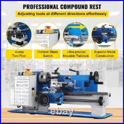 Mini Metal Lathe 7x12 Inch 2250 RPM 400W Variable Bench Top