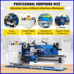 Mini Metal Lathe 7x12 Metalworking Machine Variable Speed 2250 RPM