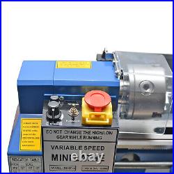 Mini Metal Lathe 7x14 550W Metal Turning Drilling Variable Speed 50-2500RPM