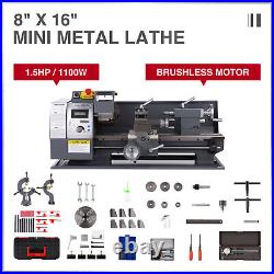 Mini Metal Lathe 8 × 16 1.5HP Digital Metal Gear Brushless Motor Full Sets