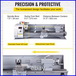 Mini Metal Lathe 8.3x31.5 inch 2500RPM Variable 850W Brushless Motor