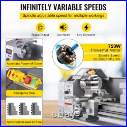 Mini Metal Lathe 8.3x31.5 inch 2500RPM Variable 850W Brushless Motor