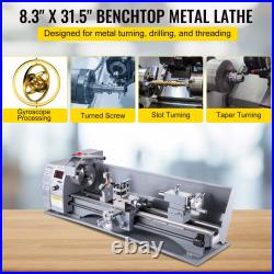 Mini Metal Lathe 8.3x31.5 inch 2500RPM Variable 850W Brushless Motor
