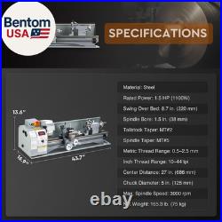 Mini Metal Lathe 9 X 30 Benchtop Metal Lathe with 3 Jaw Chuck and 3000Rpm Max