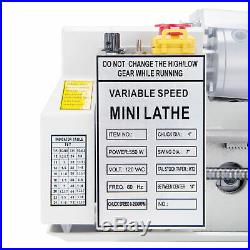 Mini Metal Lathe Bed 550W withHeat-Treated Lathe Bed Variable Speed 2250 RPM