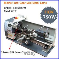 Mini Metal Lathe CNC Machine 110V Variable Speed 750W Stainless Steel Processing