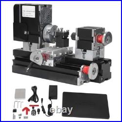 Mini Metal Lathe Machine, 12VDC 60W 12000RPM High Power Micro Lathe with Dril