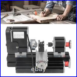 Mini Metal Lathe Machine, 12VDC 60W 12000RPM High Power Micro Lathe with Dril