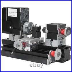 Mini Metal Lathe Machine, 12VDC 60W 12000RPM High Power Micro Lathe with Dril