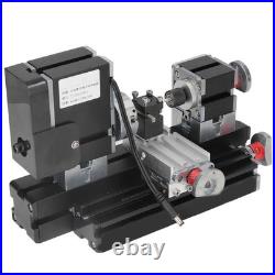 Mini Metal Lathe Machine, 12VDC 60W 12000RPM High Power Micro Lathe with Dril