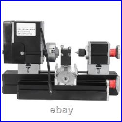 Mini Metal Lathe Machine, 12VDC 60W 12000RPM High Power Micro Lathe with Dril