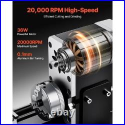 Mini Metal Lathe Machine 2.76 x 5.12 in Power Metal Lathe 20,000 RPM 36W