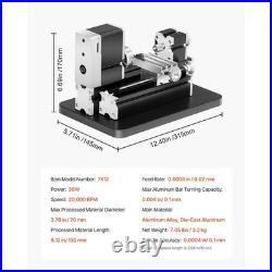 Mini Metal Lathe Machine 2.76in Max Dia 20000 RPM 36W
