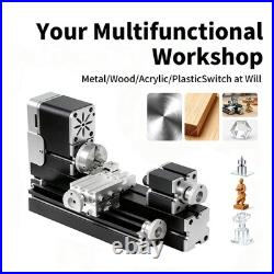 Mini Metal Lathe Machine 36W 20,000RPM Precision Tool for Wood & Soft Metals DIY