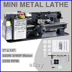 Mini Metal Lathe Machine 550W 7 x 14 Variable Speed 2250 RPM Metalworking