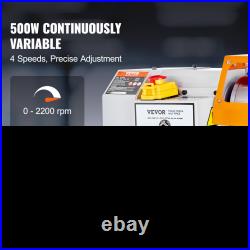 Mini Metal Lathe Machine 7x13.78 500W Variable Speed Benchtop with Tool Box